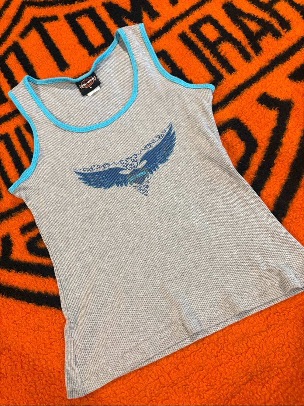 Vintage Harley-Davidson Grey Ribbed Tank